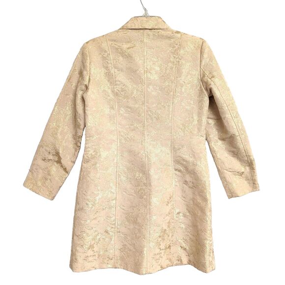 Chico's Belle Amour Odette Gold Metallic Brocade Floral Blazer Jacket Sz 0 Small - Picture 4 of 14